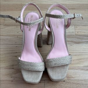 The Style Bungalow platform raffia heels